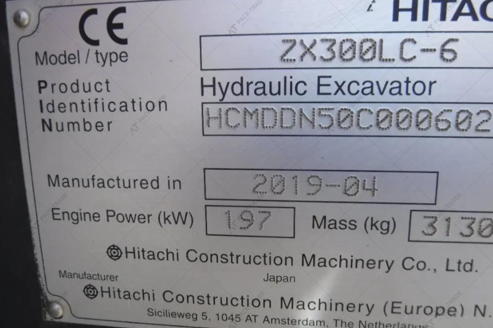 Гусеничный экскаватор HITACHI ZX 300 LC-6 2019 г. 197 кВт 7207 м/ч