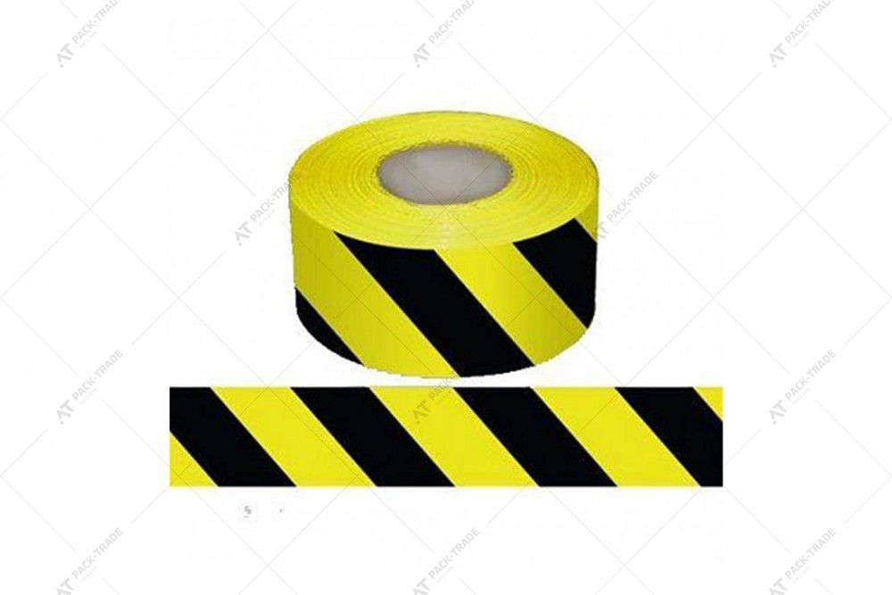 Лента предупредительная ПВХ желто-черная 50*33 