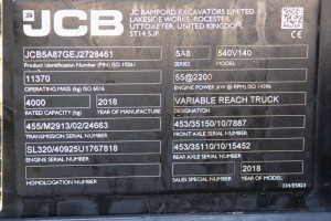 Телескопический погрузчик JCB 540-140 2018 г. 55 кВт * Sway 6520 м/ч.№ 5269