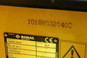 Дорожный каток Bomag BW120AD-5 2016 г. 24,3 кВт. 710,2 м/ч., № 3681 R