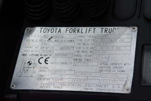 Вилковий навантажувач Toyota 02-8FGF18 2007 р. 11426,6 м/г., №3571