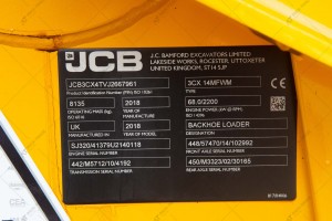 JCB 3CX Sitemaster Plus 2018 y. 68 кВт, 2740 m/h., №3663 L RESERVED
