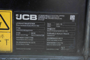 Телескопічний навантажувач JCB 531-70 2018 р. 55 кВт 2439 м/г., №6273 B