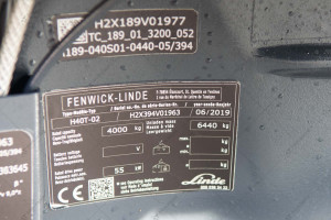 Газовый вилочный погрузчик Linde H40T-02 2019 г. 55 kW. 7124 м/ч.,  №4202 
