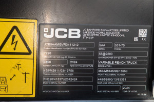 Телескопический погрузчик JCB 531-70 2024 г. 55 кВт. 74 м/ч., №5072 B