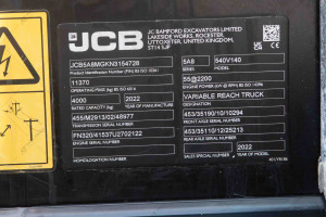 Телескопический погрузчик JCB 540-140 2022 г. 55 кВт * 5024 м/ч. №6723 B