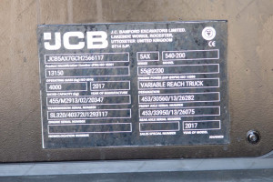 JCB 540-200 2017 y. 55 kW * Sway Joy 4957 m/h., №5250 B