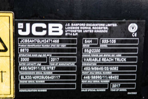 Телескопический погрузчик JCB 533-105 2017 г. 55кВт.* ,3850 м/ч. №5890 B