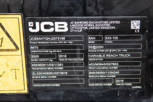 Телескопічний навантажувач JCB 533-105 2018 р. 55 кВт. 8657 м/г. № 5283