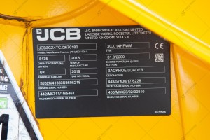 Экскаватор погрузчик JCB 3CX 14HFWM 2018 г. 81 кВт. 2263 м/ч., № 3600 
