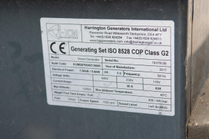 Дизельний генератор б/в Harrington 5,6 кВт, 2017 р. 5915 м/г., №3540 L