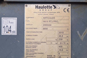 Haulotte HA16RTJPRO 2015 y. 