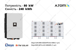 Промислова високовольтна система накопичення енергії 80 кВт на базі DEYE BOS-B Pro