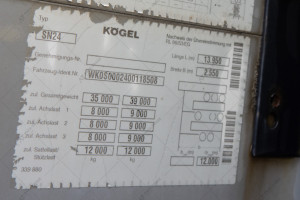 Тентованный борт (штора) полуприцеп Kogel SNCO 24 2012 г.