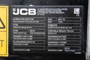 JCB 531-70  2018  y. 55 kW. 2138  m/h., № 2889