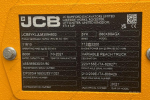 Телескопический погрузчик JCB 560-80 2021 г. 112 кВт 1360,3 м/ч. № 5554 B
