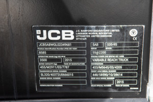 Телескопический погрузчик JCB 535-95 2015 г. 55кВт. 4610 м/ч. № 5312