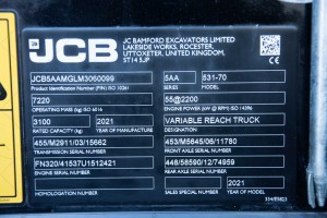 Телескопічний навантажувач JCB 531-70 2021  р. 55 кВт. 426 м/г., № 2822 