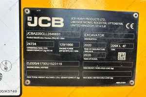 Гусеничний екскаватор JCB 220X L 4F 2020 р. 129 кВт. 5639 м/г., №4779