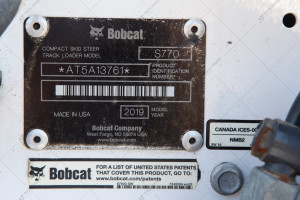 Мини погрузчик BOBCAT S770 2019 г. 3416 м/ч., High Flow № 5370