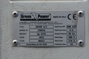 Diesel generator Green Power GP440S/I 352 kW