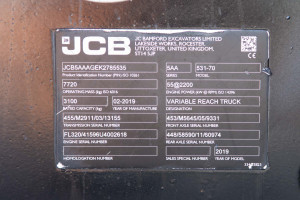 Телескопічний навантажувач JCB 531-70 2019 р. 55 кВт. 1208 м/г., №4464 B