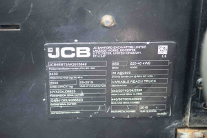 Погрузчик JCB 520-40 2019 г. 36,3 кВт* 326 м/ч. №6460