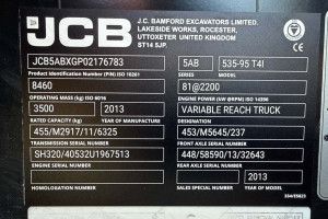 Телескопический погрузчик JCB 535-95 2013 г. 81 кВт Дж 2696 м/ч. №6705