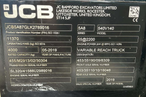Телескопічний навантажувач JCB 540-140 2019 р. 55 кВт 2744 м/год. БРОНЬ