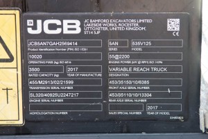 JCB 535-125 Hi-Viz 2017 y. 55 kW. 4763,5 m/h., № 3677 N L RESERVED