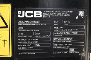 Телескопический погрузчик JCB 531-70 2024 г. 55 кВт. 308 м/ч., №5071 B