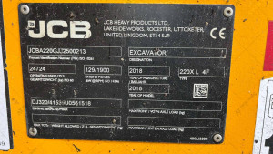 Гусеничний екскаватор JCB 220X LC 2018 р. 129 кВт. 4965 м/г., № 3743 L