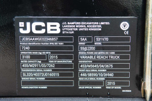 JCB 531-70  2015 y. 55 kW. 2364 m/h, №4145 