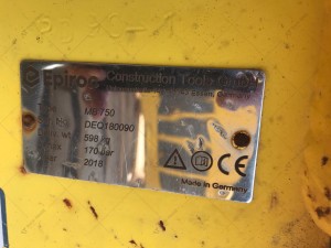 Epiroc MB750 Hydraulic breaker s/n DEQ180090 2018