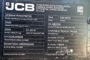 Погрузчик JCB 525-60 2019 г. 54,5 кВт * Дж 2976 м/ч. №5286 B