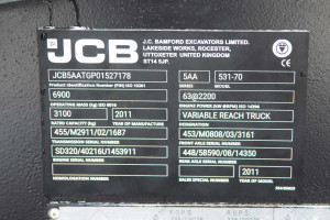 Телескопічний навантажувач JCB 531-70 2011 р. 63 кВт. 4920 м/г., №4298