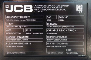 JCB 540-140 Hi-Viz 2018 y. 55 kW. 2610 m/h., №2878 L RESERVED