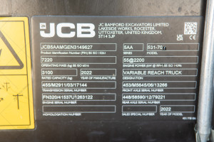 Телескопічний навантажувач JCB 531-70 2022 р. 55 кВт * Дж 931 м/г., №4931 B