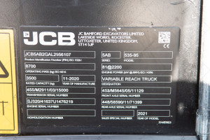 Телескопічний навантажувач JCB 535-95 2020 р. 81 кВт ., 2863 м/г. № 5218