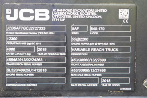 JCB 540-170 2018 y. 55 kW. 1629 m/h., №4382