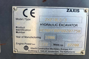 Гусеничный экскаватор Hitachi ZX 210 LC-3 2008 г. 122 кВт 9795 м/ч., №5175