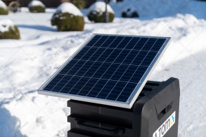 Electric fence on a solar panel