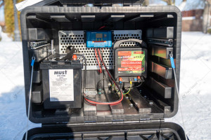 Electric fence on a solar panel