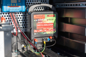 Electric fence on a solar panel