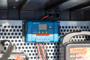 Electric fence on a solar panel