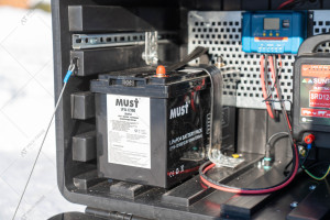Electric fence on a solar panel