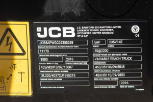JCB 535-140 Hi-Viz 2016 y. 55 kW. 4250 m/h., № 3806 