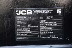 Телескопічний навантажувач JCB 535-125 Hi-Viz 2017 р. 55 кВт. 3071 м/г., №2684