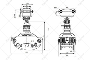 Захват грейферний з ротатором - А.ТОМ 1800