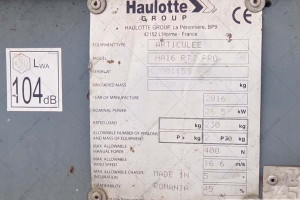 Haulotte HA16RTJPRO 2016 y.